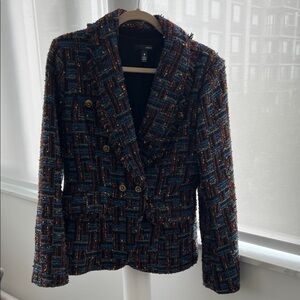 Aqua Colorful Tweed Blazer